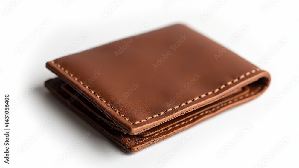 Brown Leather Wallet On White Background Brown Leather Wallet On White Background