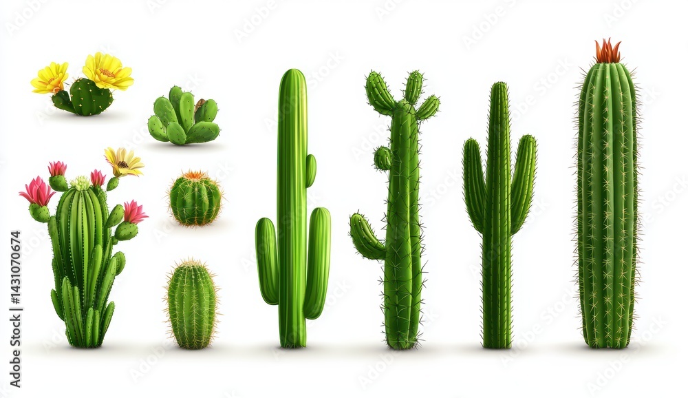 Realistic cactus collection Realistic cactus collection
