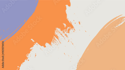 ABSTRACT BACKGROUND WITH SHAPES MESSY BRUSH PSTEL BLUE ORANGE BROWN COLORFUL DESIGN VECTOR TEMPLATE FOR WALLPAPER, COVER DESIGN