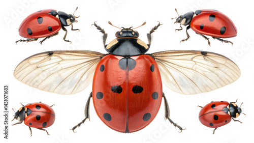 Ladybug Images on White Background