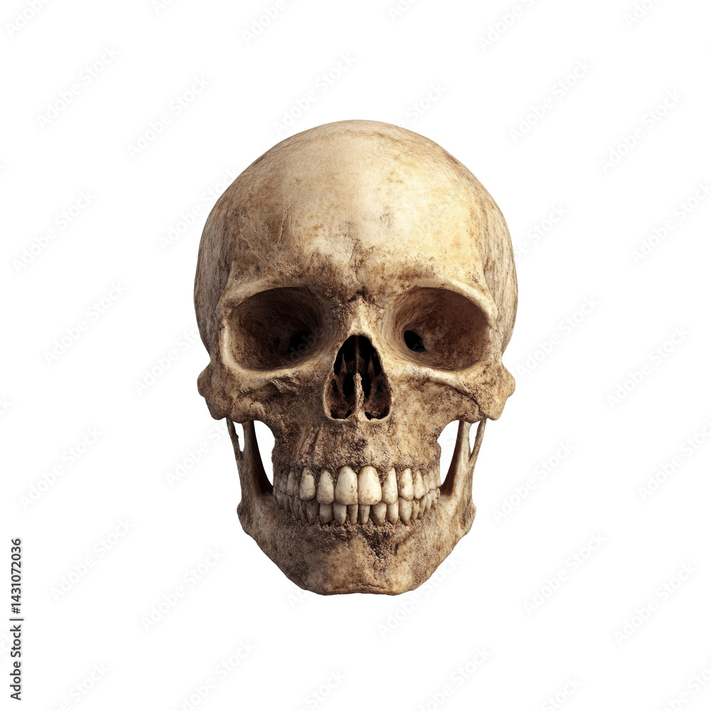 Fototapeta premium Human Skull - Detailed Anatomical Study on Transparent Background