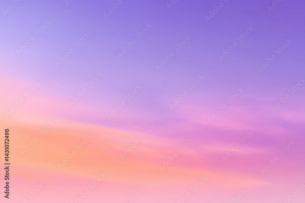 Naklejka premium A serene gradient background showcases gentle peach and lavender hues, evoking a tranquil sunset atmosphere ideal for peaceful digital applications.