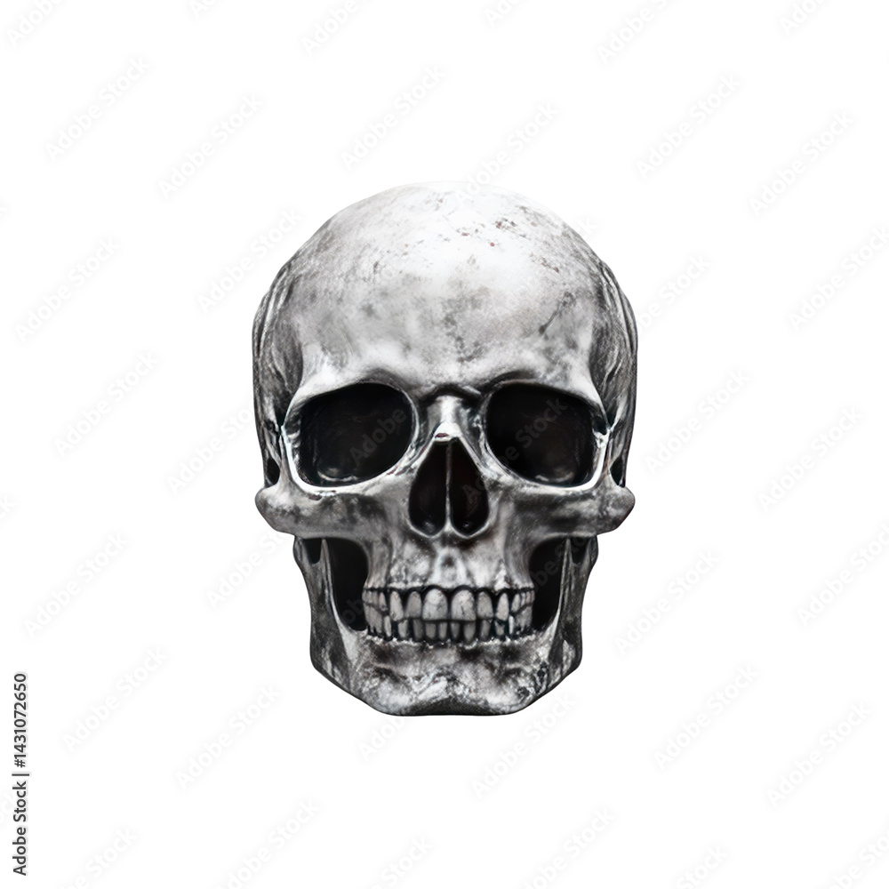 Fototapeta premium Human Skull, Detailed Anatomical Model, Transparent Background