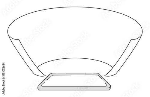 スマホから情報が出ているイメージのイラスト　ベクター
