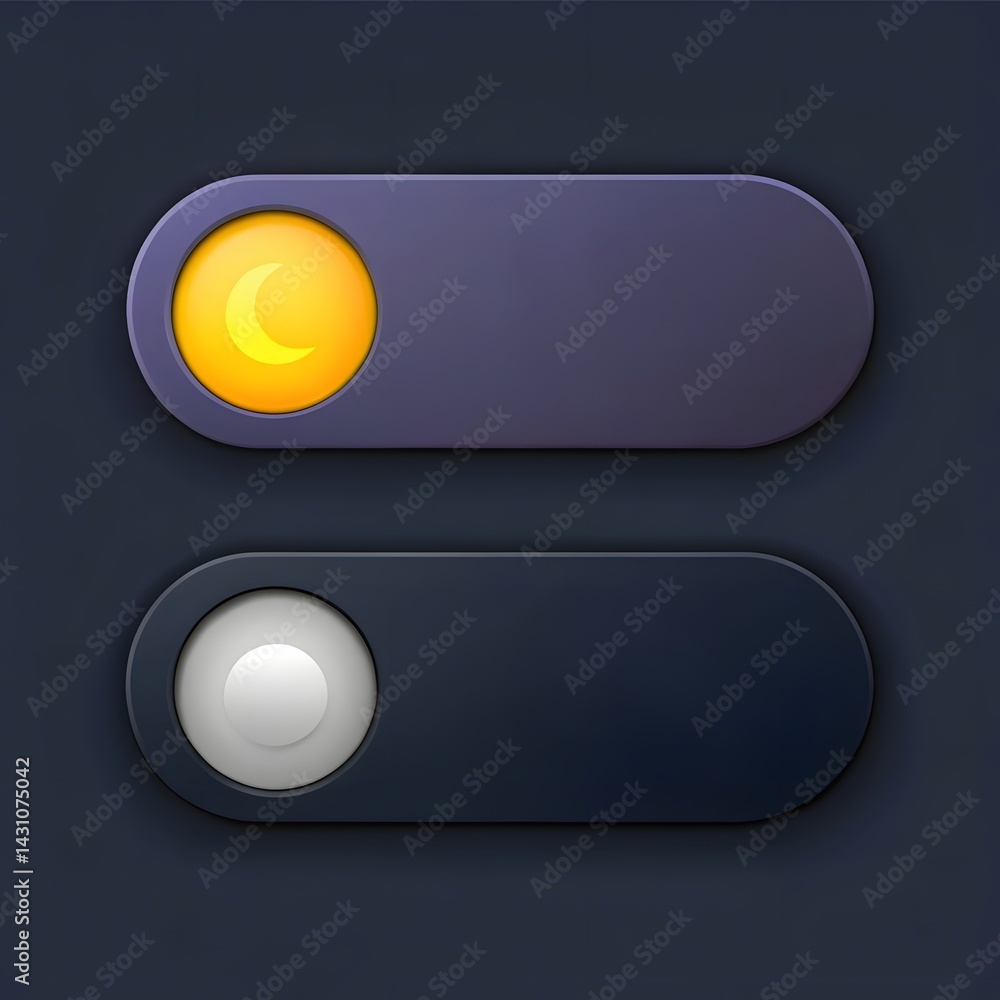 Toggle Switch, Night Mode, Day Mode, On, Off, UI, UX