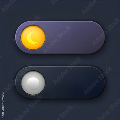 Obraz na płótnie Toggle Switch, Night Mode, Day Mode, On, Off, UI, UX w salonie