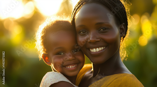 Smiling parent and child sharing a joyful moment, embodying warmth and love
