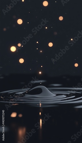 Liquid Drop Splash Night