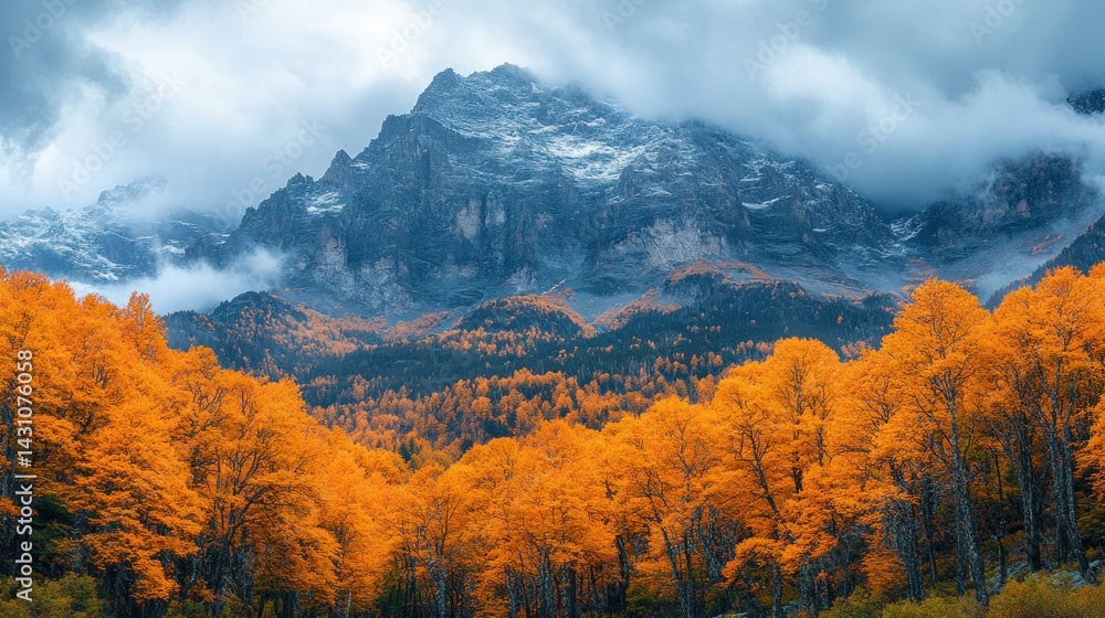 Naklejka premium Autumnal Mountain Majesty (1)