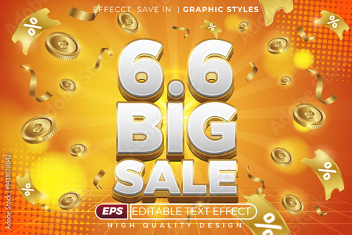 Editable 3d text effect 6.6 big sale
