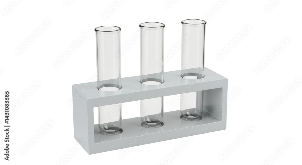 Isolated Set of Empty Test Tubes Isolated Set of Empty Test Tubes