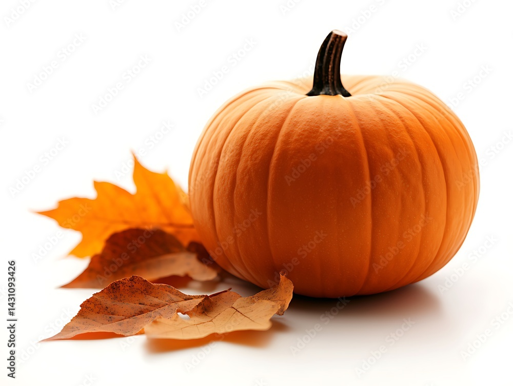 Autumn Pumpkin on White Autumn Pumpkin on White