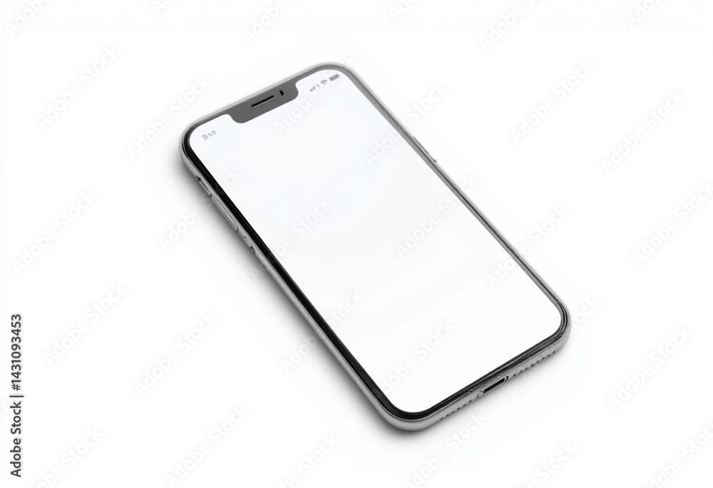 Realistic vector mockup phone for visual ui app demonstration. High quality realistic newest version of smartphone with blank white screen Realistic vector mockup phone for visual ui app demonstration. High quality realistic newest version of smartphone with blank white screen
