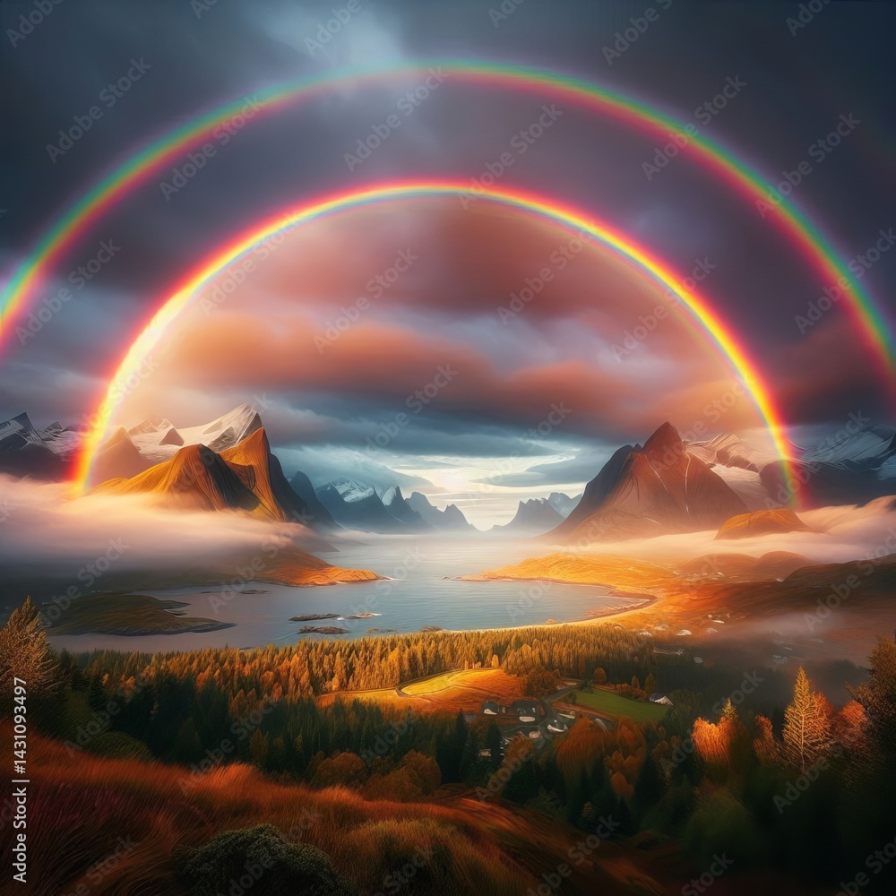 Obraz premium Rainbows secondary arc above it