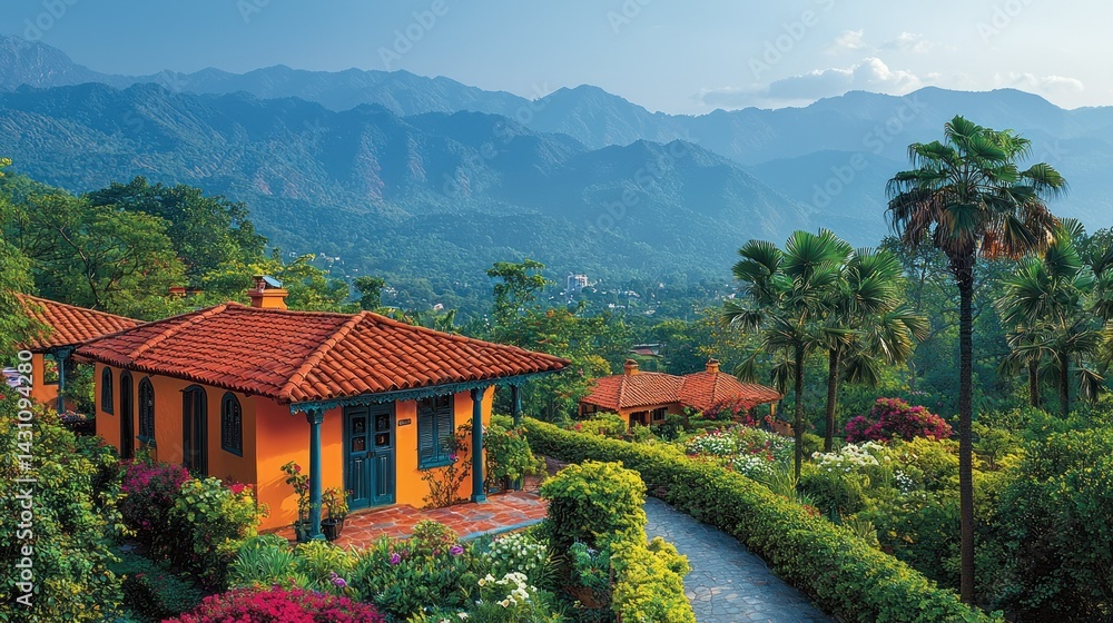 Serene Mountaintop Villa Escape: Breathtaking Views and Lush Gardens Serene Mountaintop Villa Escape: Breathtaking Views and Lush Gardens