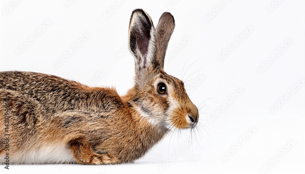 Obraz premium drawing of a hare hare on a white background