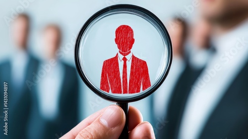 person researching job prospects, headhunter guiding career search in dynamic office space