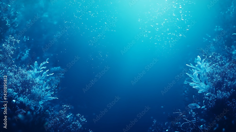 Obraz premium Turquoise to navy blue gradient, aquatic theme