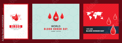 World blood donor day awareness social media post banner and poster design vector file