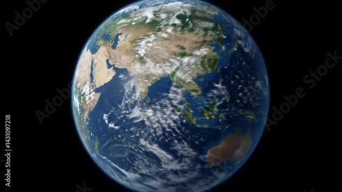 Earth View from Space Showing Africa, Europe, Middle East, and City Lights