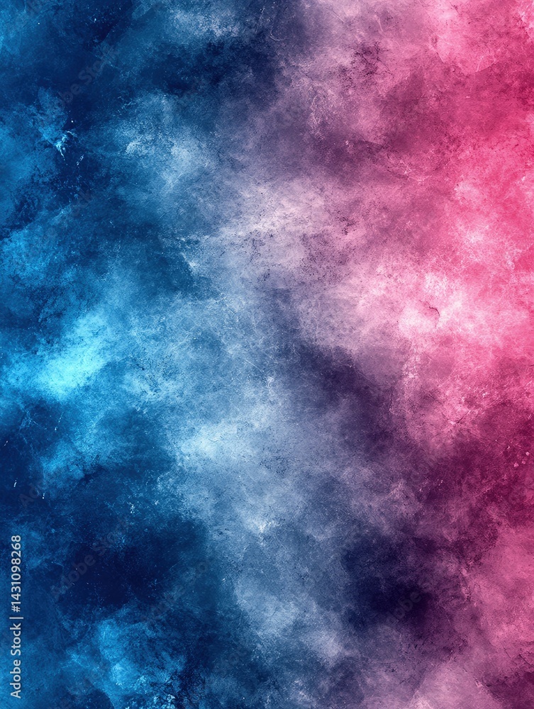 Obraz premium Abstract background with blended blue pink and white colors resembling smoke or clouds.