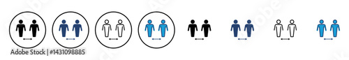 Social distance icon vector. social distancing icon. self quarantine sign