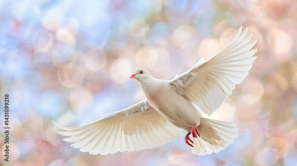 Fototapeta premium White pigeon animal flying bird 