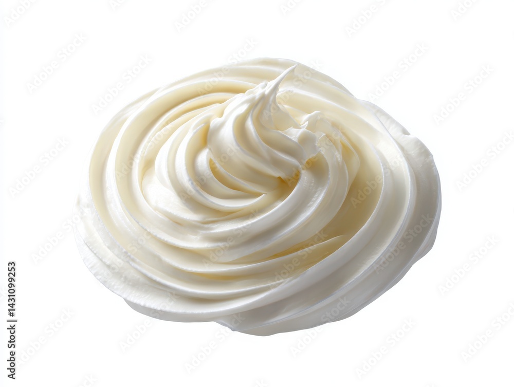 Whipped cream swirl isolated on white background Whipped cream swirl isolated on white background