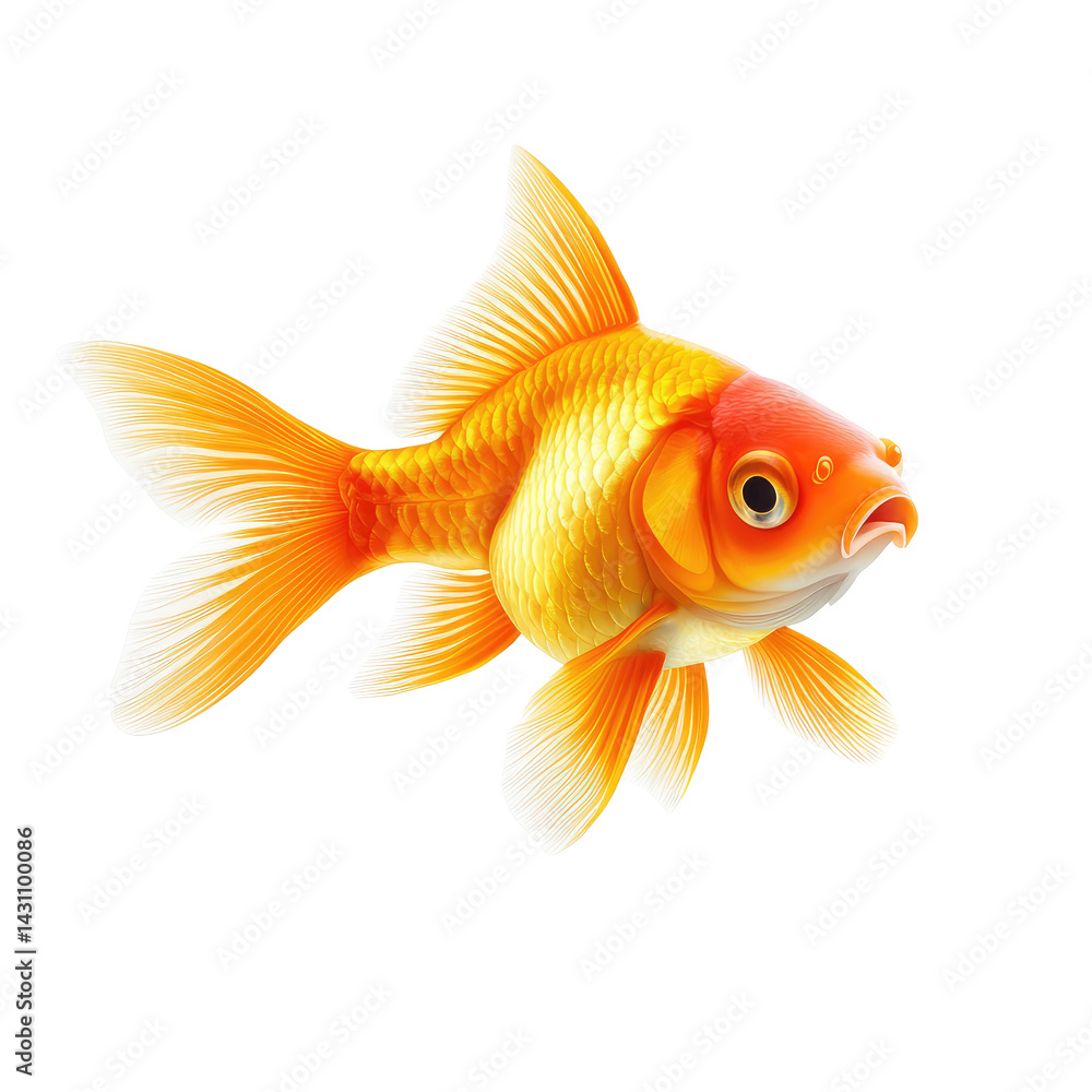 Goldfish swimming side profile Goldfish swimming side profile