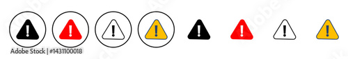 Exclamation danger sign. attention sign icon. Hazard warning attention sign