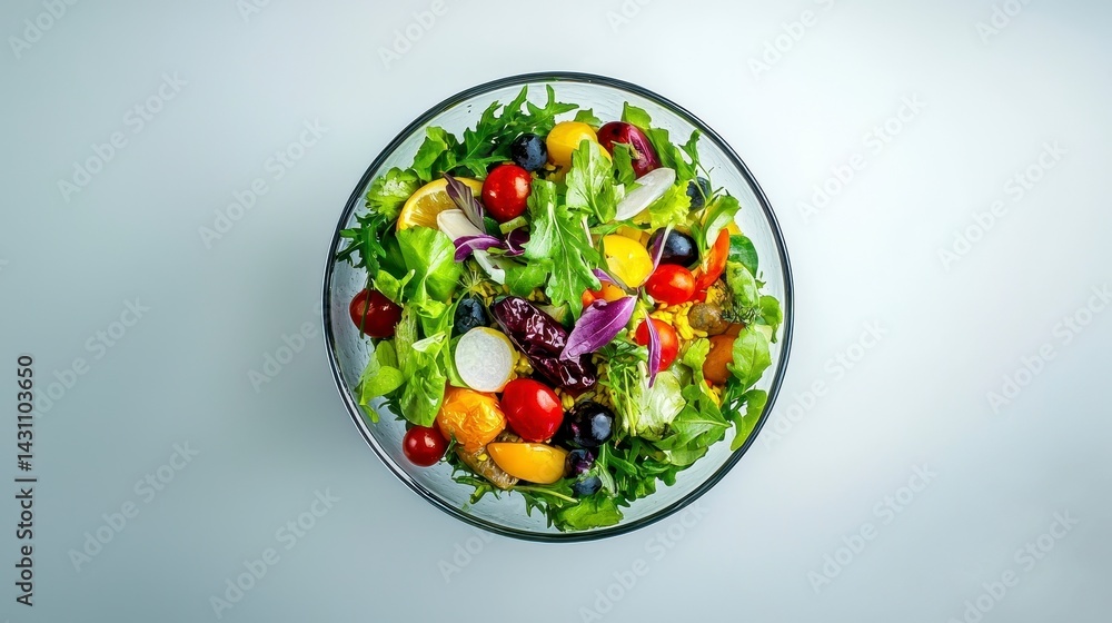 Fresh Colorful Salad Bowl with Various Ingredients Fresh Colorful Salad Bowl with Various Ingredients