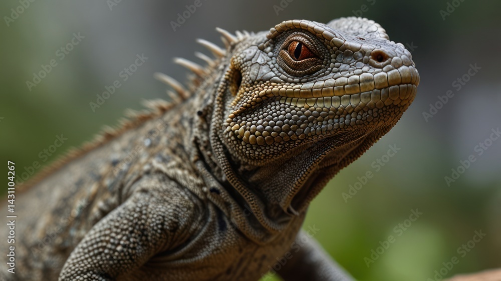Close-up lizard portrait in nature Close-up lizard portrait in nature