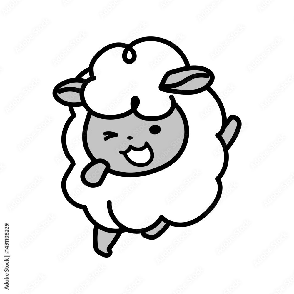 元気いっぱいの羊のイラスト
元気いっぱいの羊のイラスト