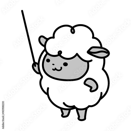 教えてくれる羊のイラスト
