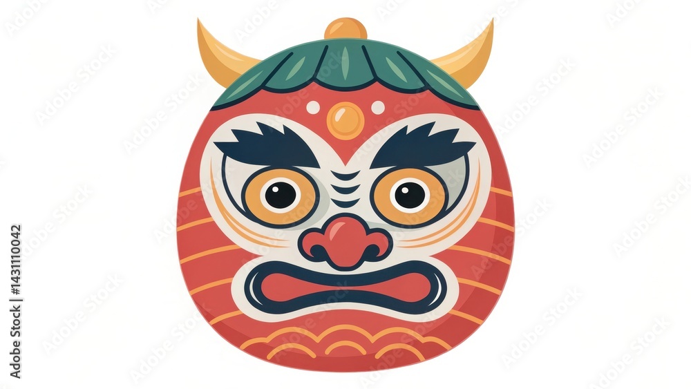 Fototapeta premium Colorful mask featuring intricate designs and expressive features, symbolizing cultural significance and artistic craftsmanship.