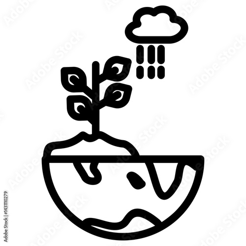 Reforestation vector icon illustration concept