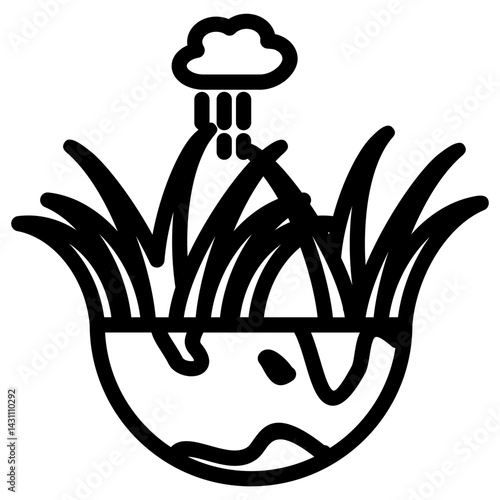 Reforestation vector icon illustration concept