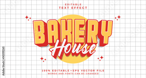 Editable text style effect - Bakery House text style theme.