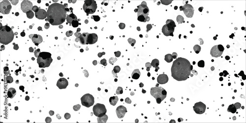 Seamless pattern of gray and white Dalmatian spots, arranged in an orderly pattern Black hand drawn splashes and stains on white background. Vector Pattern for Design and Decoration