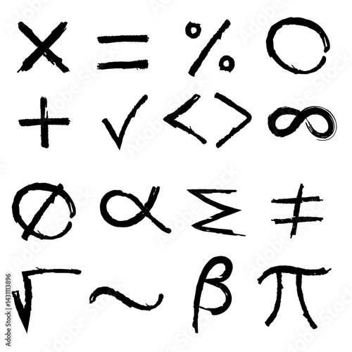 Math Symbol Hand Draw Set