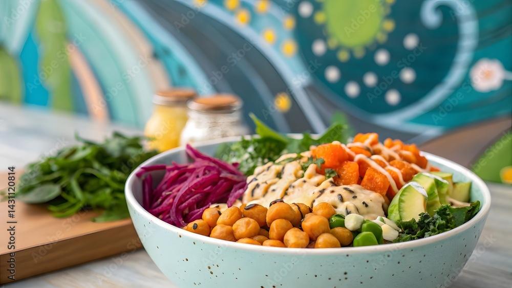 Buddha Bowl with Colorful Chickpeas and Greens Buddha Bowl with Colorful Chickpeas and Greens