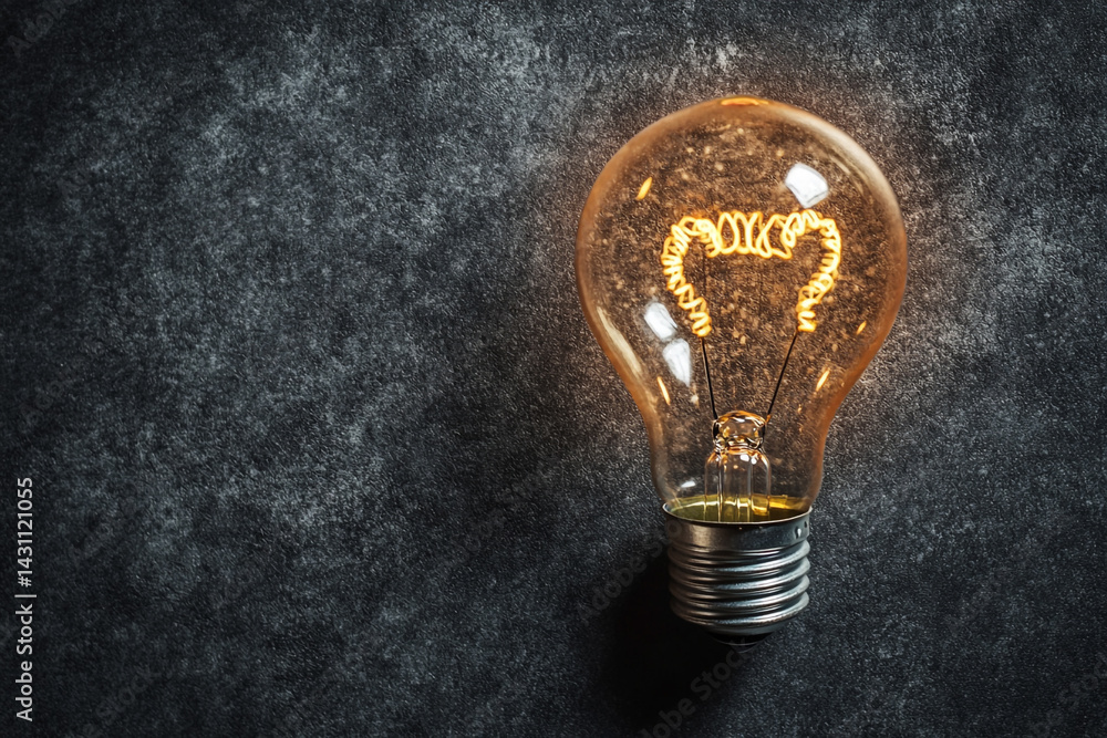 Glowing lightbulb on dark background illuminating ideas inspiration innovation Glowing lightbulb on dark background illuminating ideas inspiration innovation