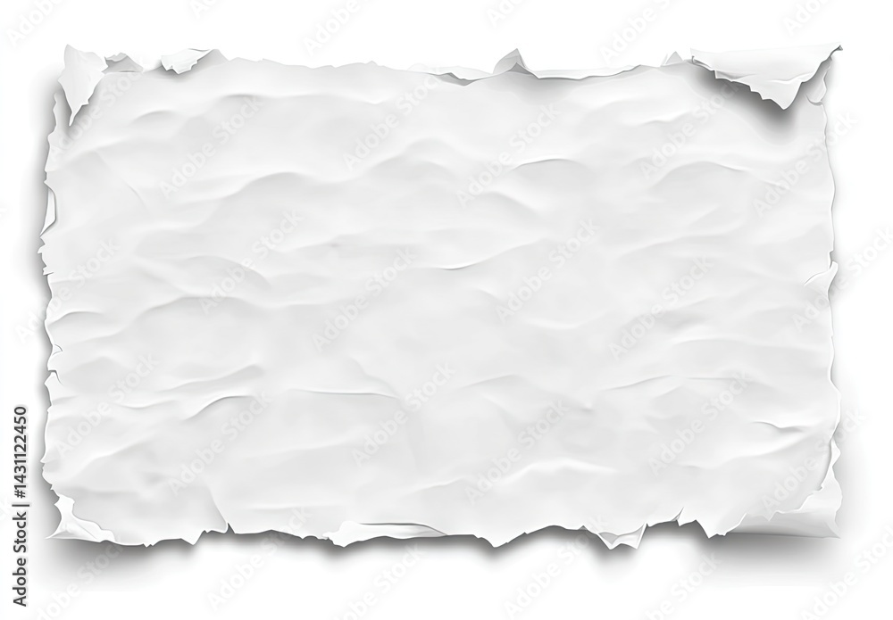 Obraz premium Crumpled, torn white paper sheet