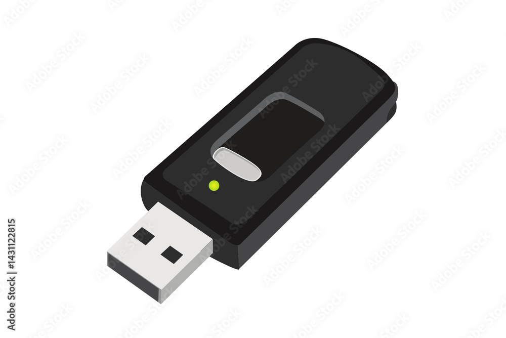 Black USB flash drive with slide button and indicator light
Black USB flash drive with slide button and indicator light