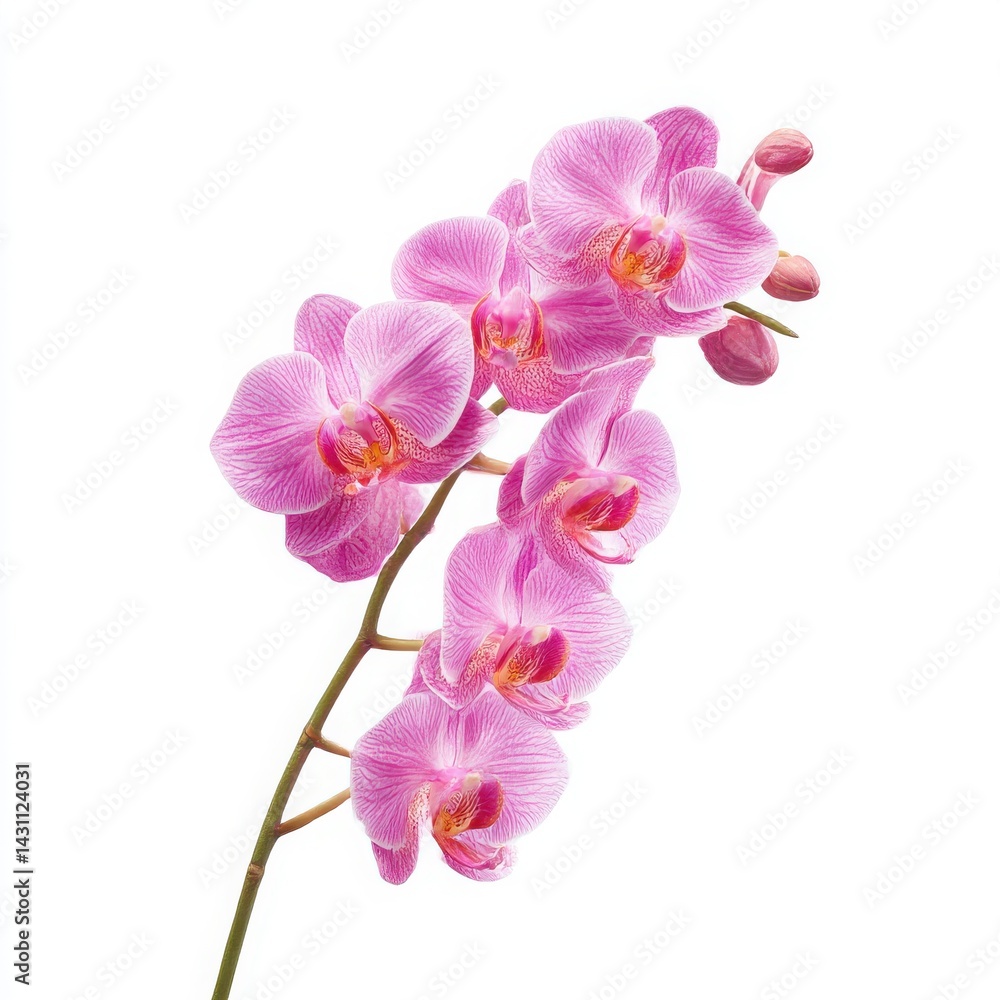 Pink orchid flower blossom isolated on white background Pink orchid flower blossom isolated on white background