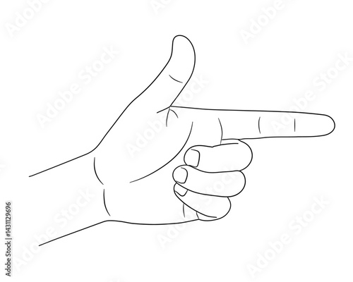 指鉄砲の手のイラスト

