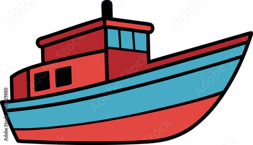 vector illustration of a ship