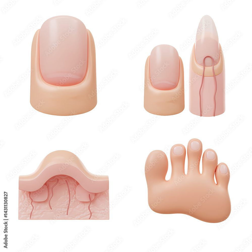 3D Render Bundle of Nail and Hand Anatomy 3D Render Bundle of Nail and Hand Anatomy
