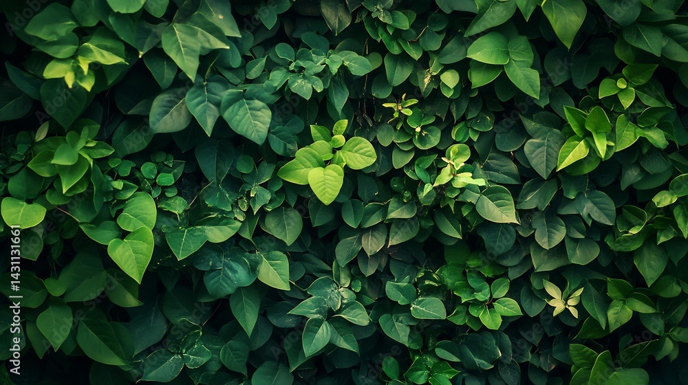 Lush Green Leaf Wall: A Serene Botanical Study Lush Green Leaf Wall: A Serene Botanical Study
