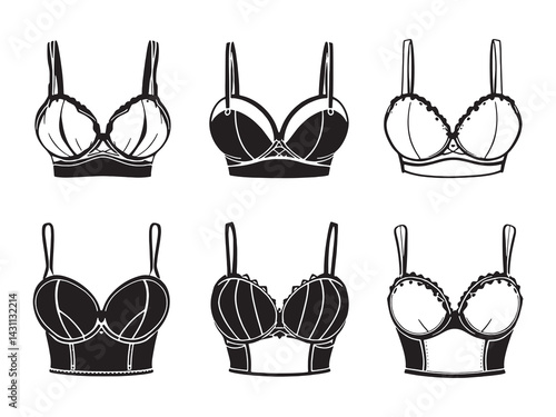 Bustier line art illustration modern minimalistic fashion design drawing